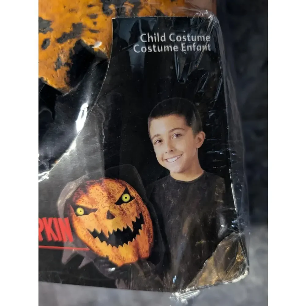 Fun World Bobblehead Pumpkin Child Halloween Costume Boys Size M 8-10 Scary New!
